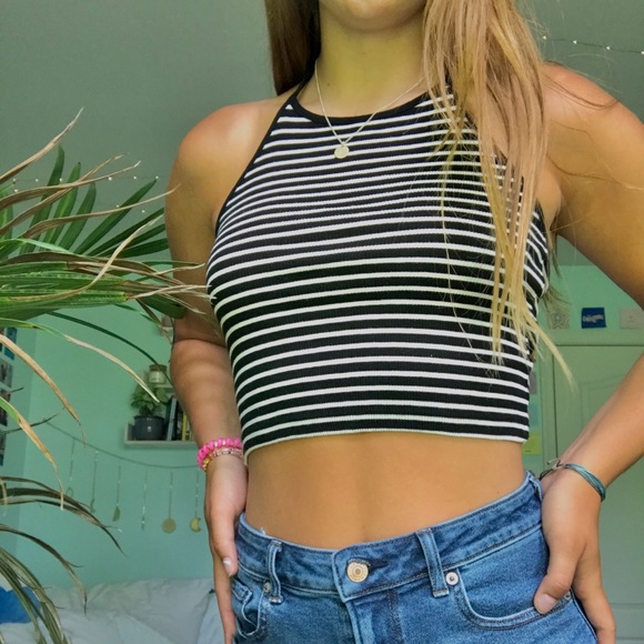 Brandy Melville Striped Halter Top - Picture 1 of 3